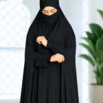 Black Khimar Switch Cotton Fabric