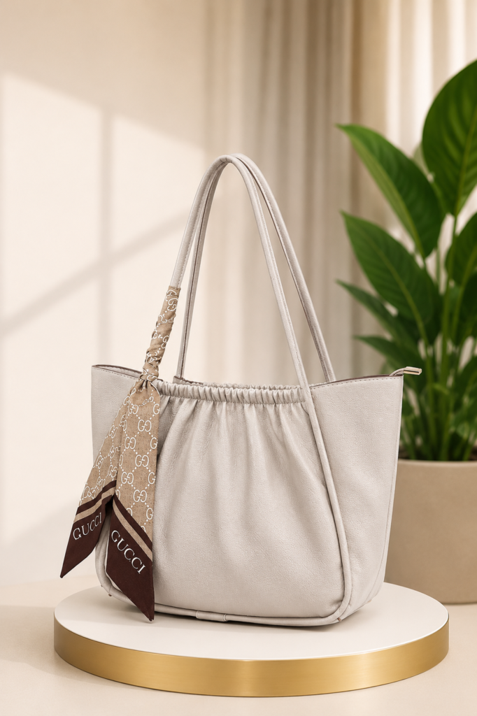 AURA TOTE – Pearl White